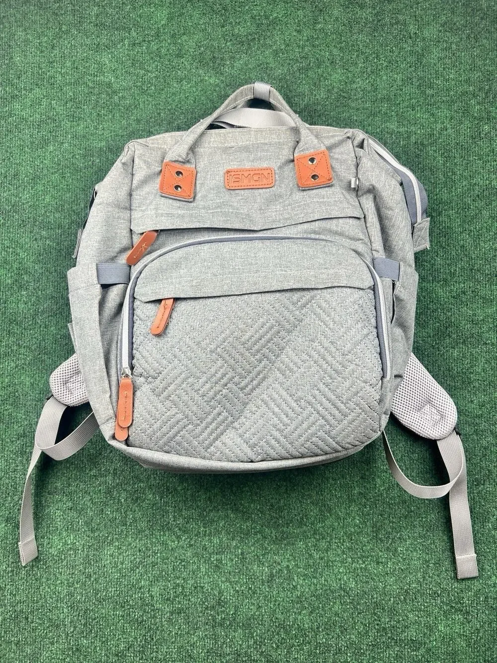 ISMGN Gray Solid Backpack Zip Closure Adjustable Strap Inner Pockets Travel